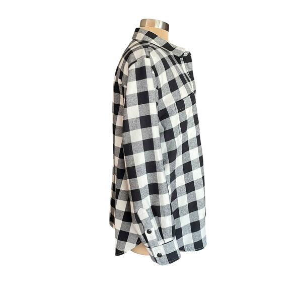 J. Crew Black & White Buffalo Check Flannel Shirt - Picture 4 of 9